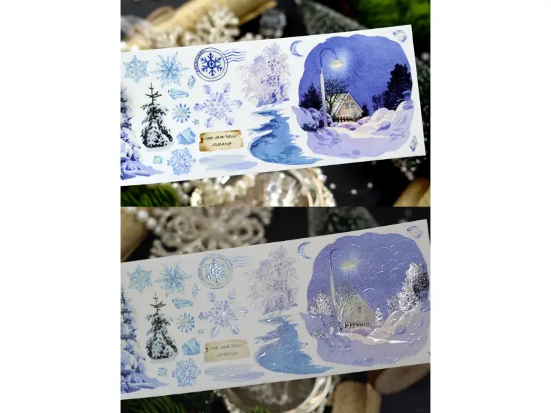 Meowpaji Washi Tape Sample - The Snow Falls Silently