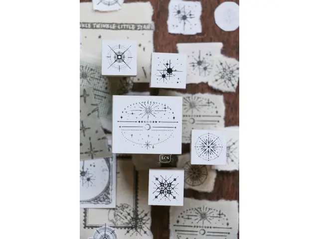 Lin Chia Ning Wooden Rubber Stamp Set - Nebula