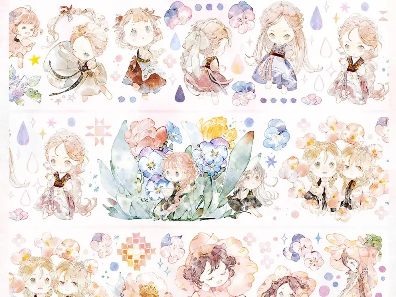 Glacier Museum Washi Tape Sample - Dancing in a Dream Garden