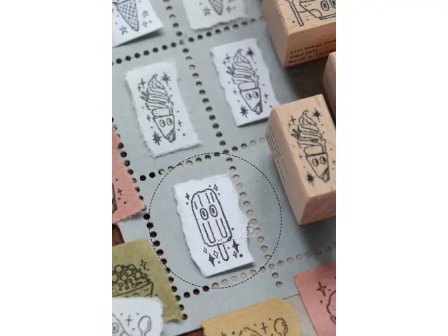 Lin Chia Ning Wooden Rubber Stamp - Popsicle