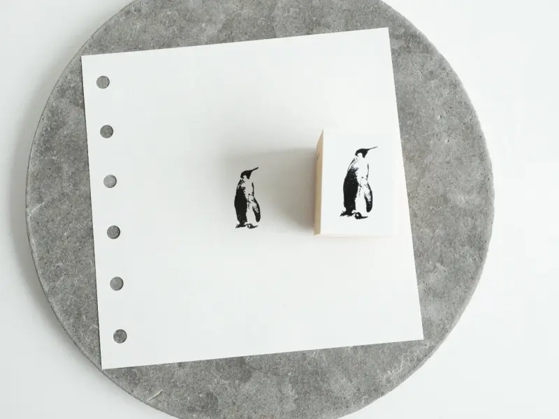 Pre-Order Yohaku Rubber Stamp S-133 - Penguin