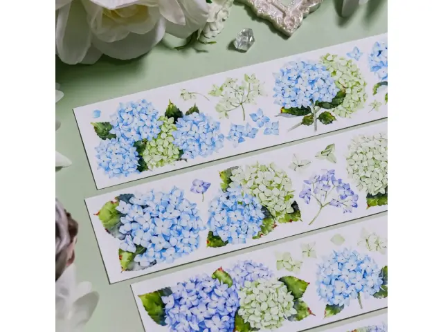 Shine Studio Washi Tape Sample - Pastel Round Hydrangeas