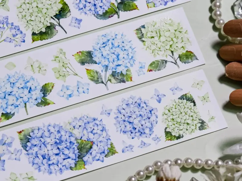 Shine Studio Washi Tape Sample - Pastel Round Hydrangeas