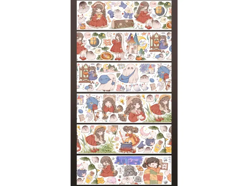 Turtle Studio Washi Tape Sample - Little Cat Ghost