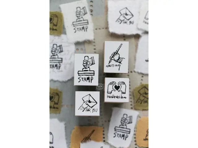 Lin Chia Ning Wooden Rubber Stamp Set - Tiny Signs