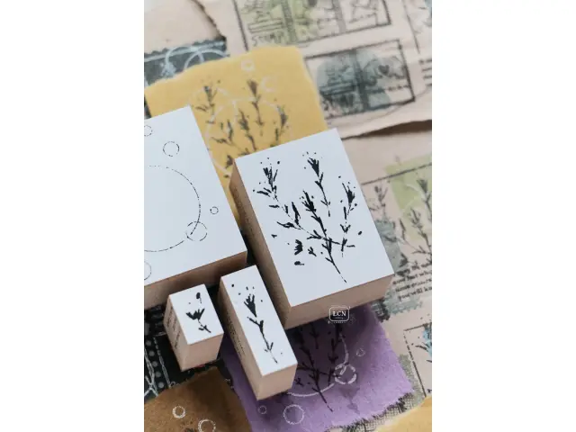Lin Chia Ning Wooden Rubber Stamp Set - Wild Flower