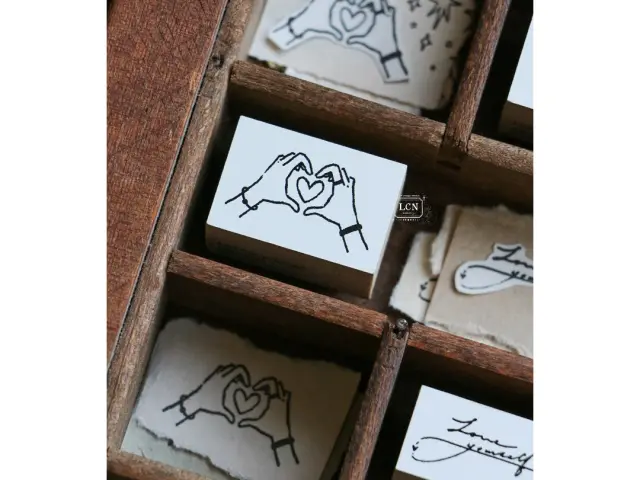 Pre-Order Lin Chia Ning Wooden Rubber Stamp - Heart For You