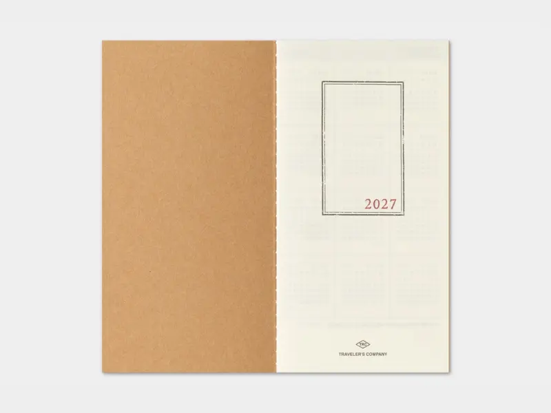 Pre-Order 2027 Monthly Diary Traveler's Notebook Refill (Regular Size)