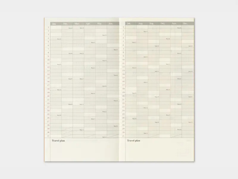Pre-Order 2027 Monthly Diary Traveler's Notebook Refill (Regular Size)
