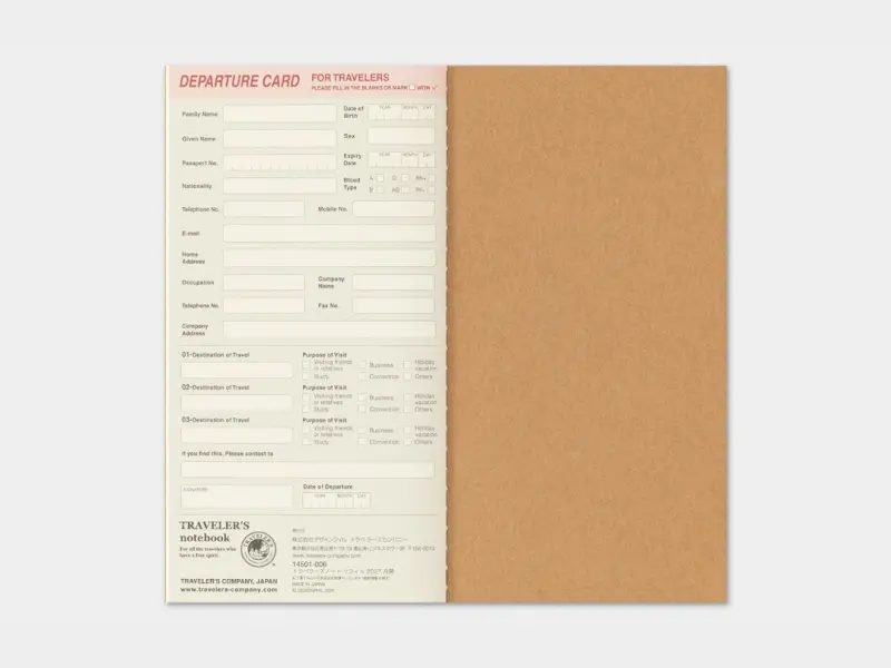 Pre-Order 2027 Monthly Diary Traveler's Notebook Refill (Regular Size)