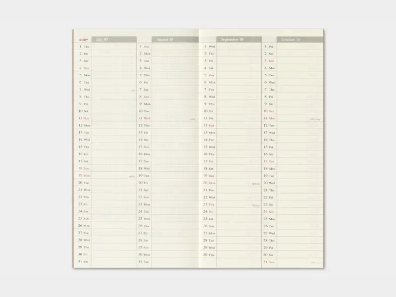 Pre-Order 2027 Weekly + Memo Diary - Traveler's Notebook Refill Set (Regular Size)