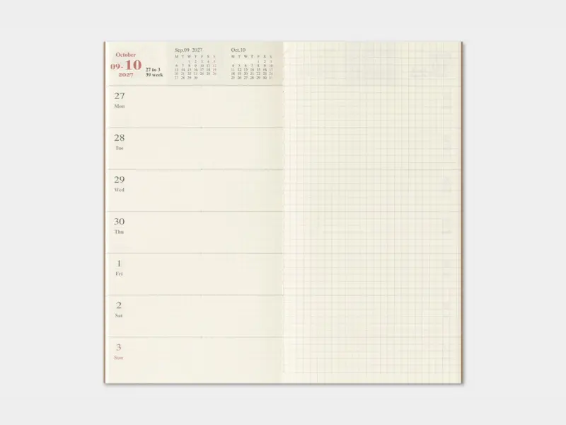 Pre-Order 2027 Weekly + Memo Diary - Traveler's Notebook Refill Set (Regular Size)