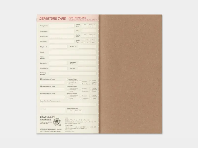 Pre-Order 2027 Weekly Vertical Diary - Traveler's Notebook Refill Set (Regular Size)