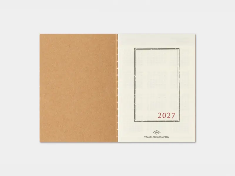 Pre-Order 2027 Monthly Diary - Traveler's Notebook Refill (Passport Size)