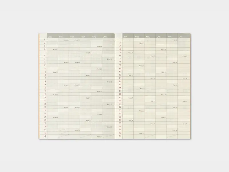 Pre-Order 2027 Monthly Diary - Traveler's Notebook Refill (Passport Size)
