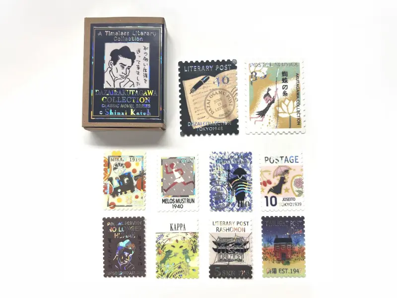 Shinzi Katoh Sparkling Flake Stickers - Osamu Dazai & Ryūnosuke Akutagawa