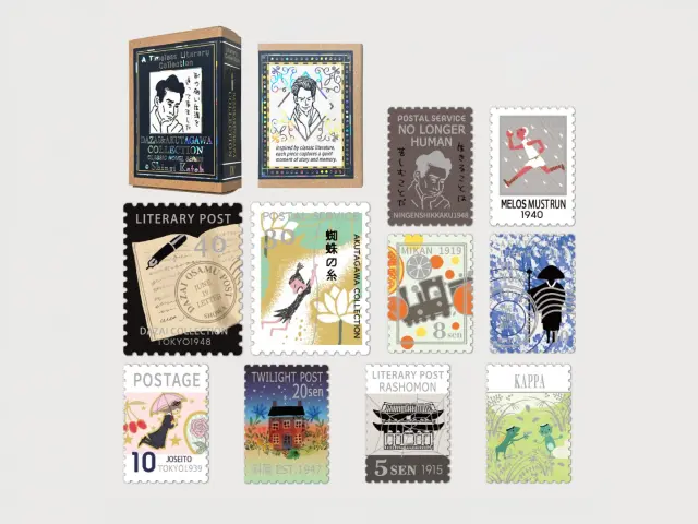Shinzi Katoh Sparkling Flake Stickers - Osamu Dazai & Ryūnosuke Akutagawa