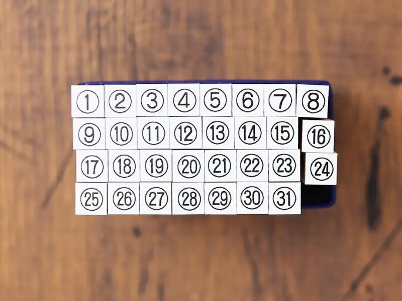 Pre-Order 36 SUBLO Circled Number Stamp Set - 1 to 31