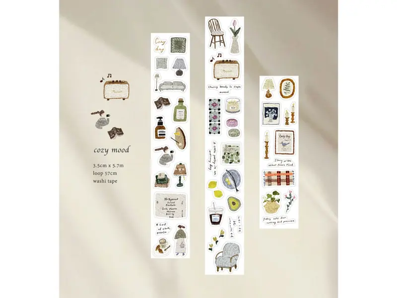 Pion Kiss-Cut Washi Tape - Cozy Mood