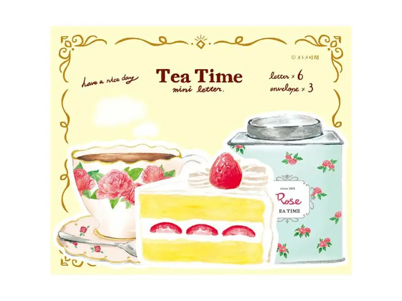 Furukawa Paper Die Cut Tea Time Mini Letter - Rose