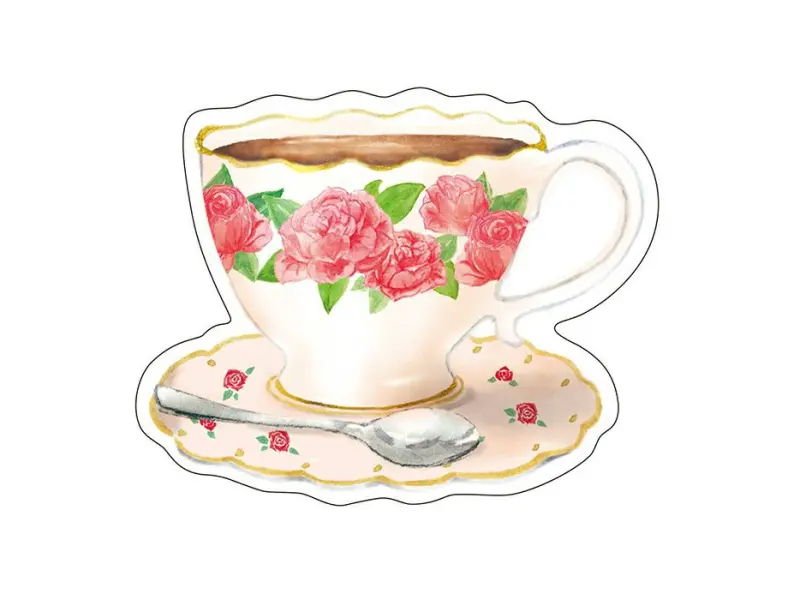 Furukawa Paper Die Cut Tea Time Mini Letter - Rose
