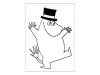 Moomin Postcard Black & White - Moominpappa