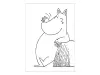 Moomin Postcard Black & White - Moomintroll 2