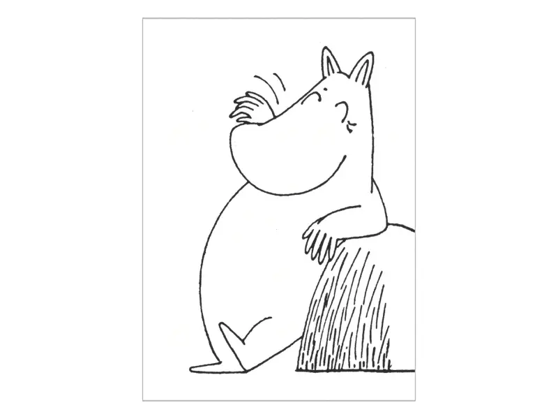 Moomin Postcard Black & White - Moomintroll 2