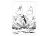 Moomin Postcard Black & White - Snork Maiden And Moomintroll