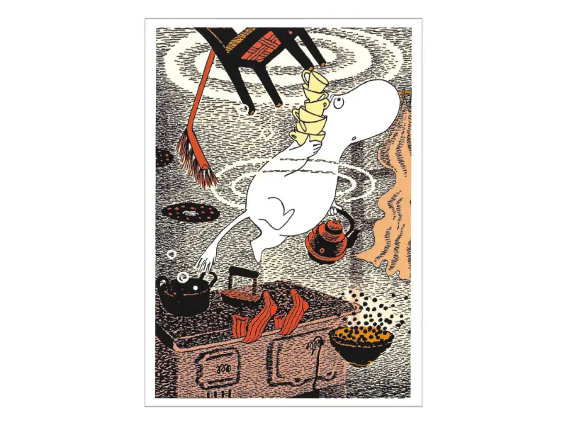 Moomin Postcard Moomintroll In Kitchen Yellow