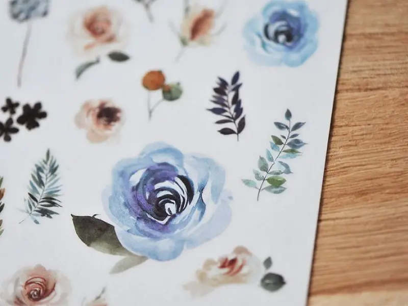 MU Print On Transfer Stickers Flower Series Swan And Roses