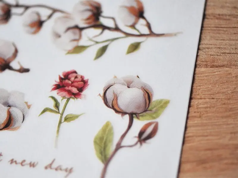 MU Craft Print On Transfer Stickers Flower Series Cotton Bird