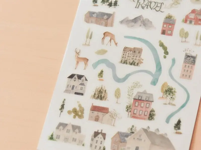 MU Print-On Transfer Stickers 067 - Travel Map
