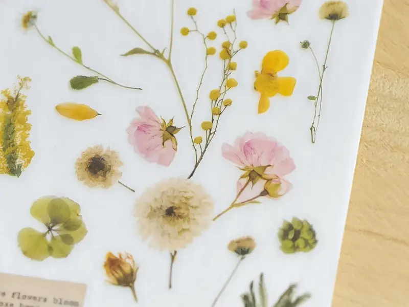MU Print On Stickers Pressed Flowers Yellow 103
