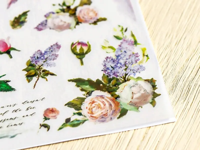 MU Print On Stickers Painted Roses And Lilac 108