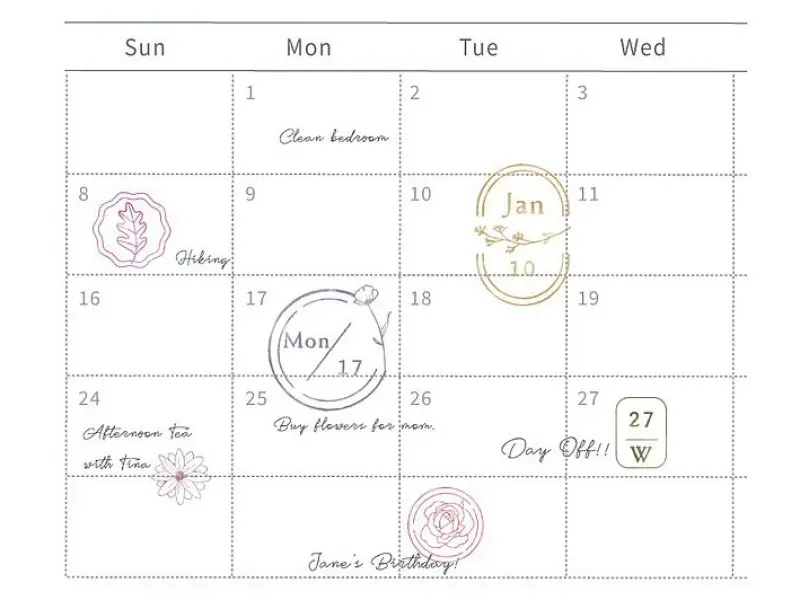 MU Clear Stamp Set Icon 001 - Months Of The Year