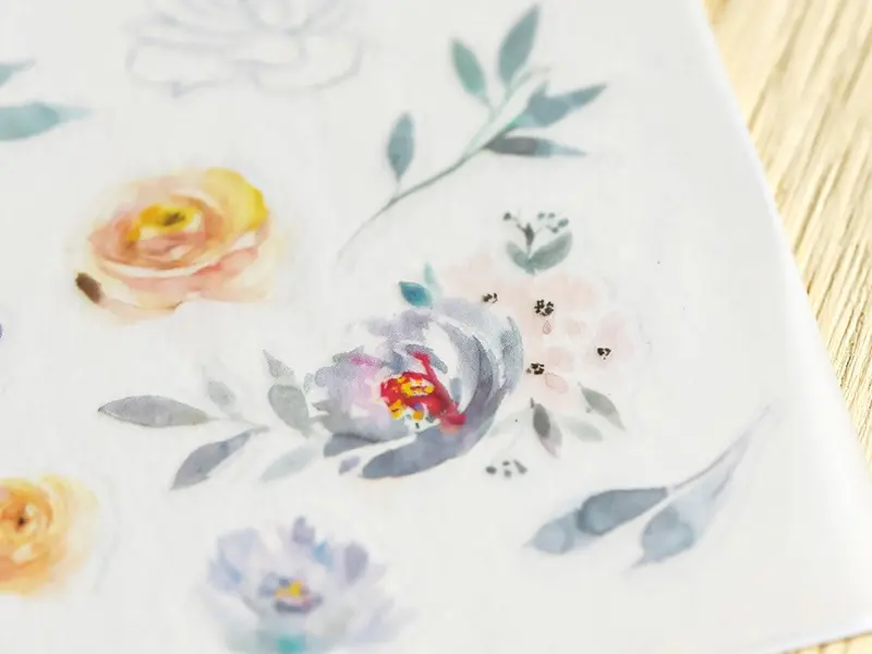 MU Print On Stickers Dust Blue Bouquet 107
