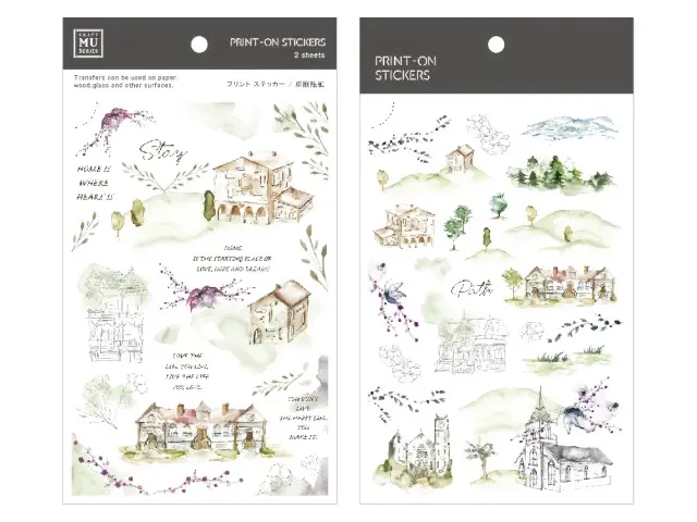 MU Print-On Transfer Stickers 112 - Countryside Scenery
