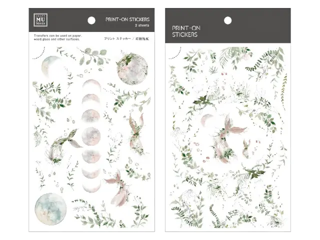 MU Print-On Transfer Stickers 090 - Moon Whale