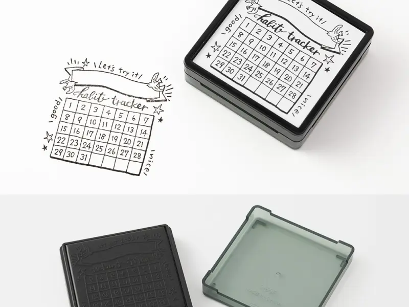 Midori Paintable Stamp Pre-Inked - Habit Tracker