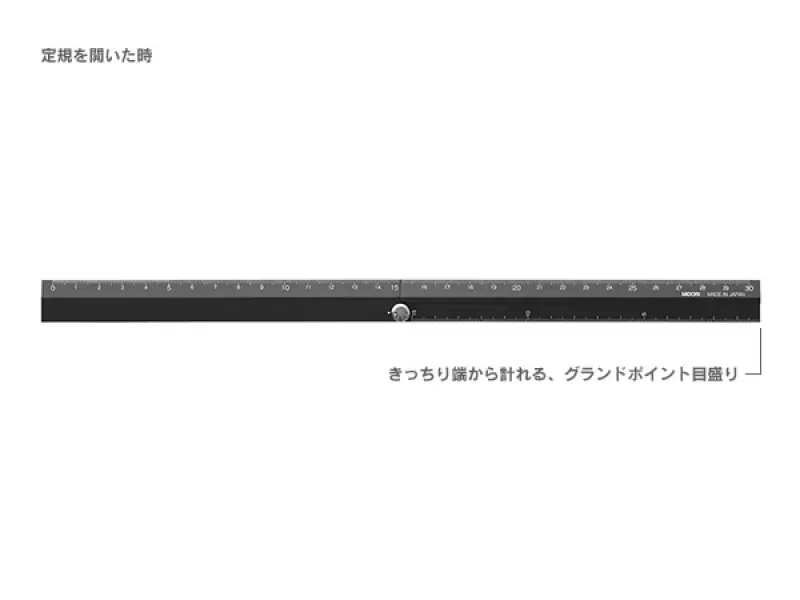 Midori Foldable Aluminum Multi Ruler 30 cm - Black