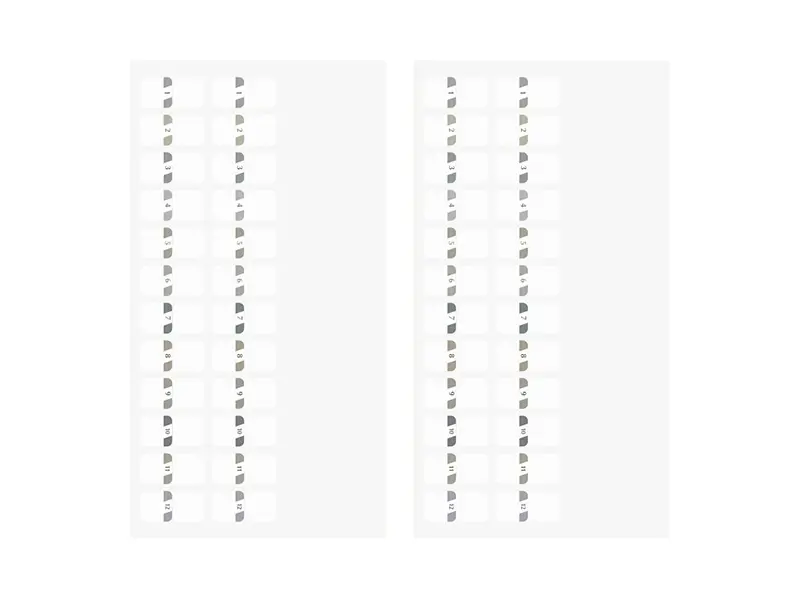 Midori Chiratto Index Tab Small Number - Gray