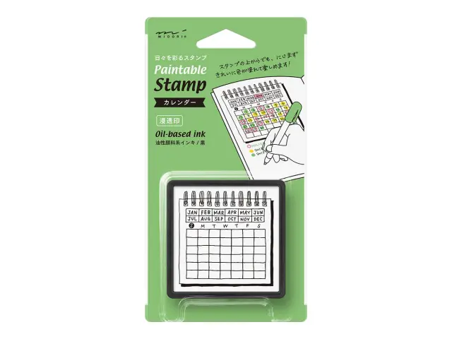 Midori Paintable Stamp Pre-Inked - Calendar