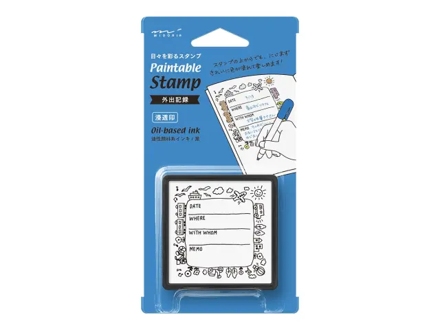 Midori Paintable Stamp Pre-Inked - Going Out Record