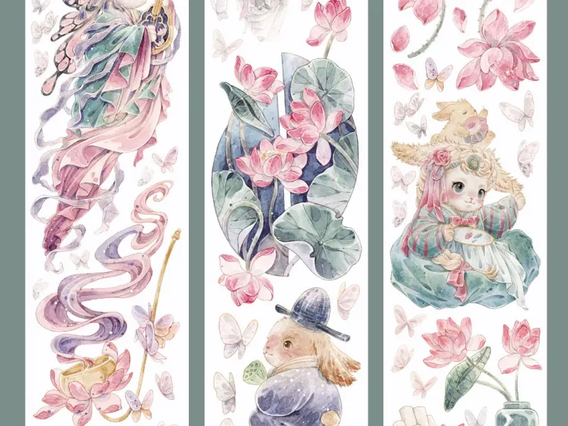 Moodtape Character Tape - Lily Rabbit Lotus Pond