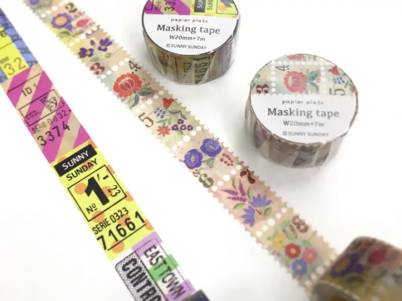Sunny Sunday Washi Tape - Colorful Vintage Ticket