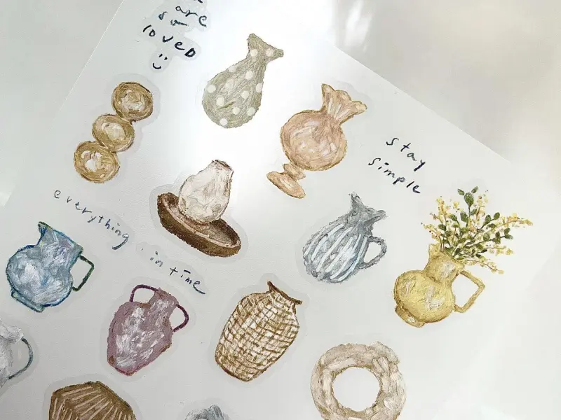 Pion Print-On Stickers - Floral