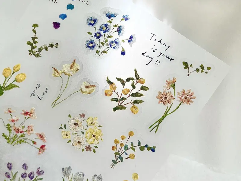 Pion Print-On Stickers - Floral