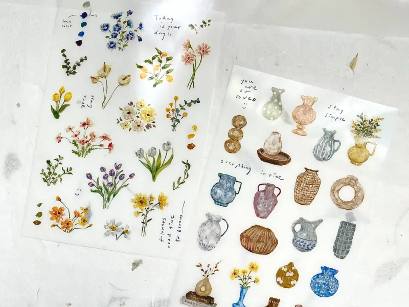 Pion Print-On Stickers - Floral