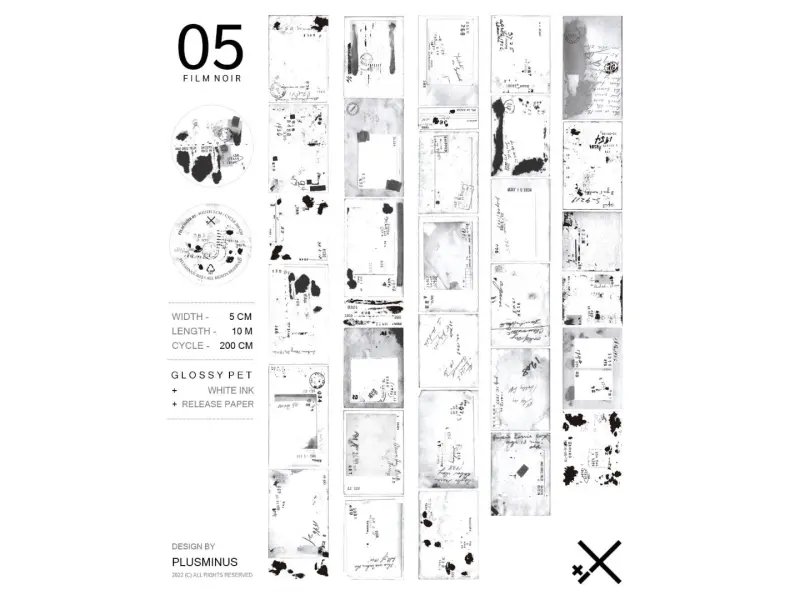 Plus Minus Clear PET Tape - Film Noir 05